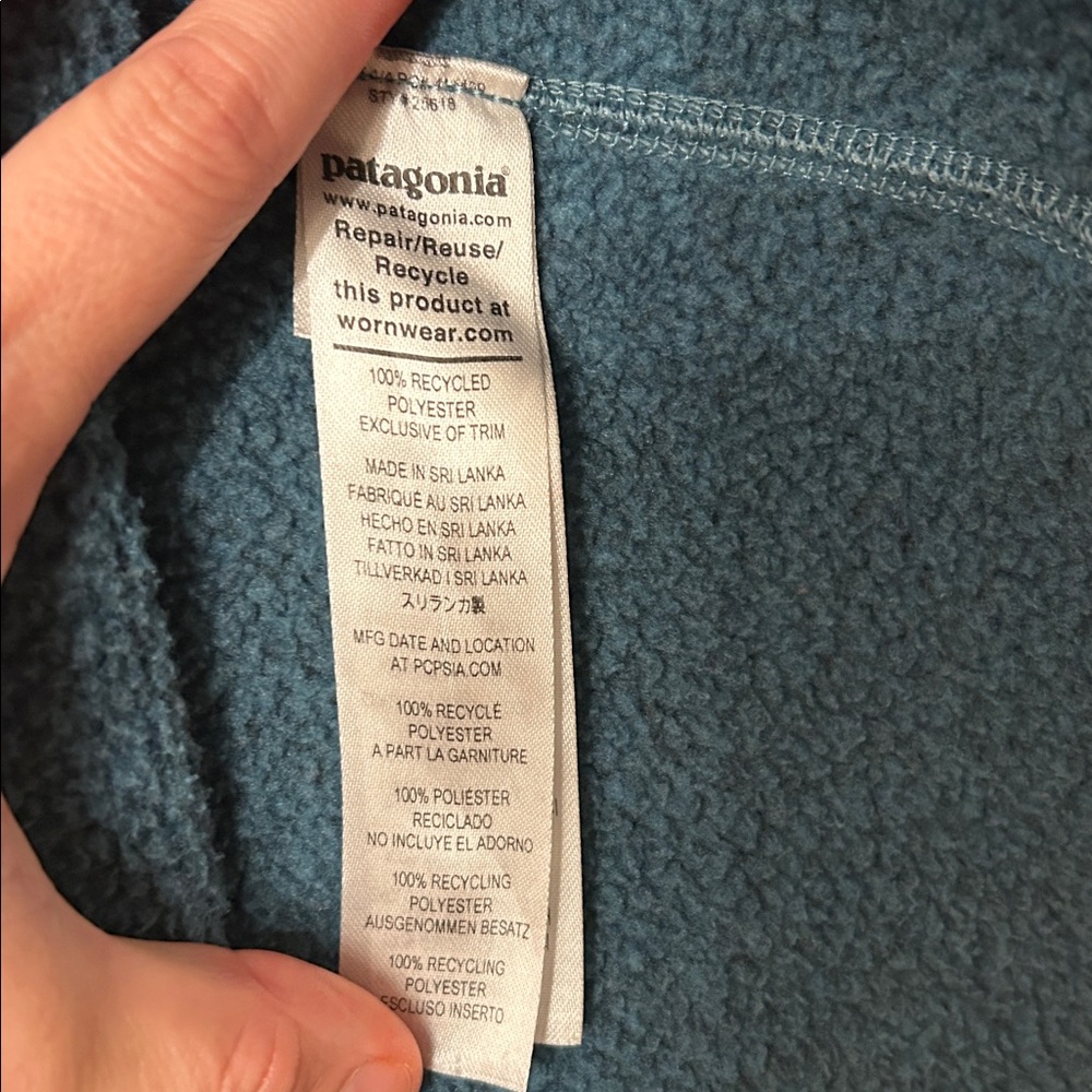 Patagonia Women’s Better Sweater 1/4 Zip Teal- Size Small - Picture 8 of 10